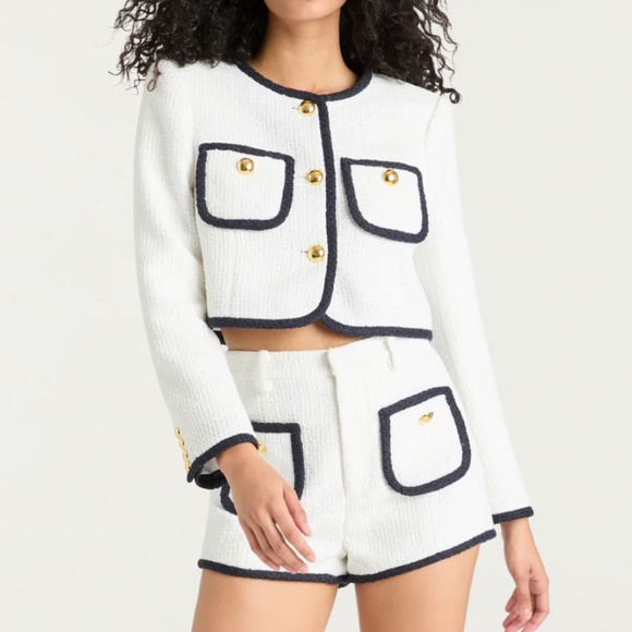 cinq a sept Jackets & Blazers - NWT Cinq a Set 5a7 Contrast Auden Jacket & Pants Set White/Navy Tweed Caual